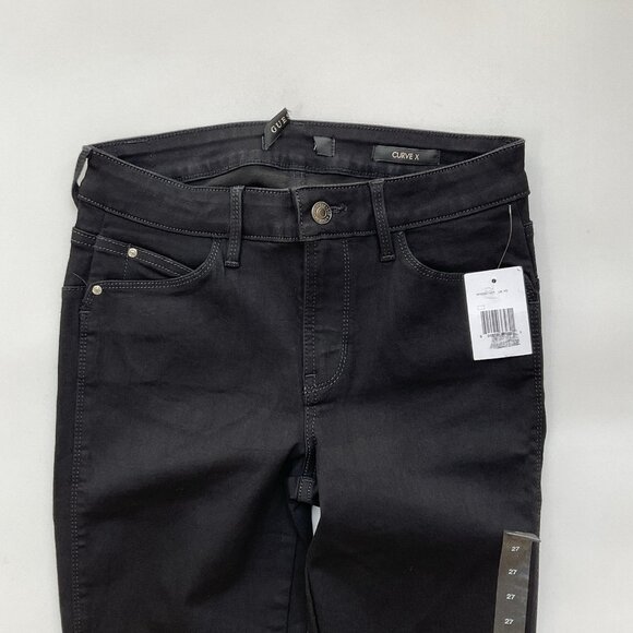 Guess Women’s Curve X Super Stretch Skinny Jeans In Black Mid Rise Size 27 - Picture 5 of 10